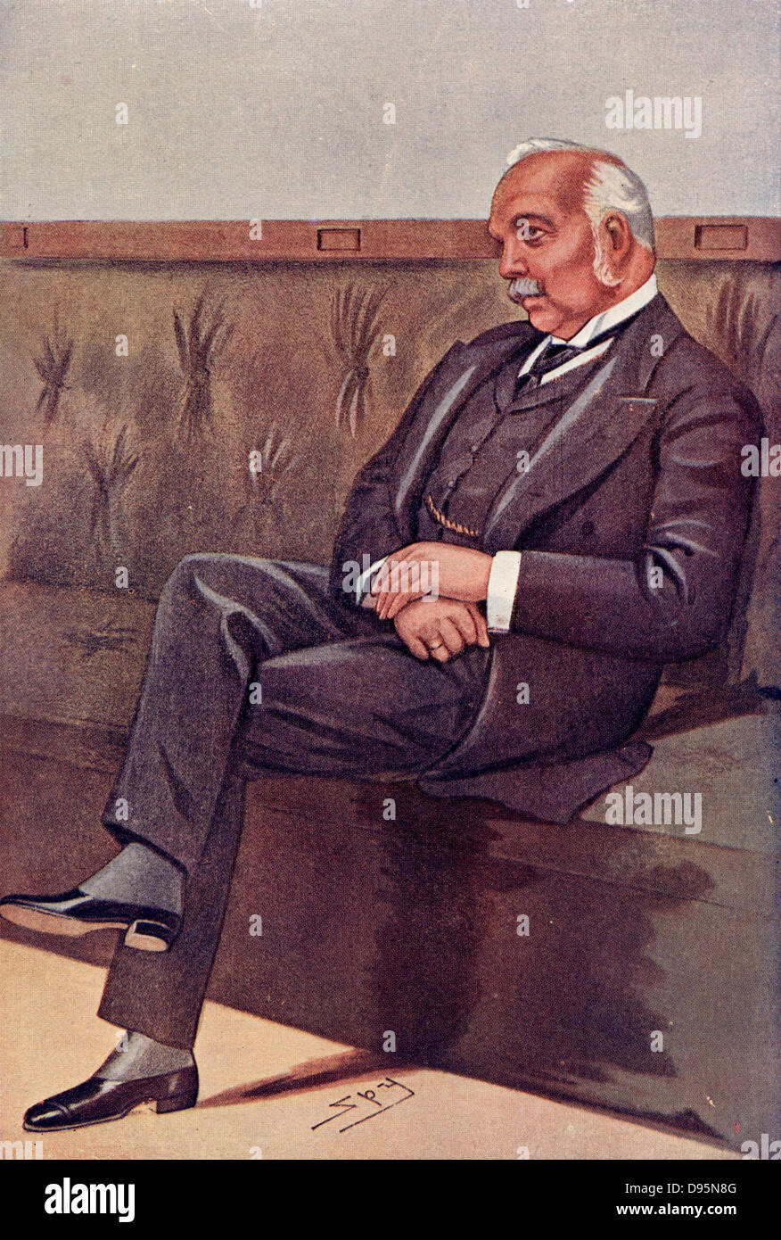 Henry Campbell-Bannerman (1836-1908) Homme d'État britannique né en Écosse. Député libéral de Stirling 1868. Le chef libéral, 1899. Premier ministre 1905-1908. Après une caricature de "espion" (Leslie Ward, 1851-1922) de 'Vanity Fair' Londres, 1899. Banque D'Images