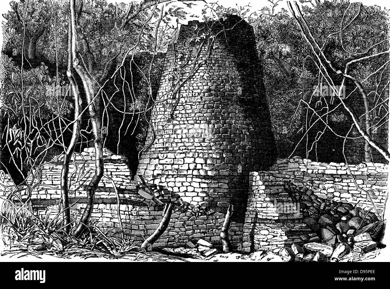 Le grand Zimbabwe, Afrique. Ruines y compris une tour ronde. À partir de 'Travaux de la Royal Geographical Society', Londres, 1892. Banque D'Images