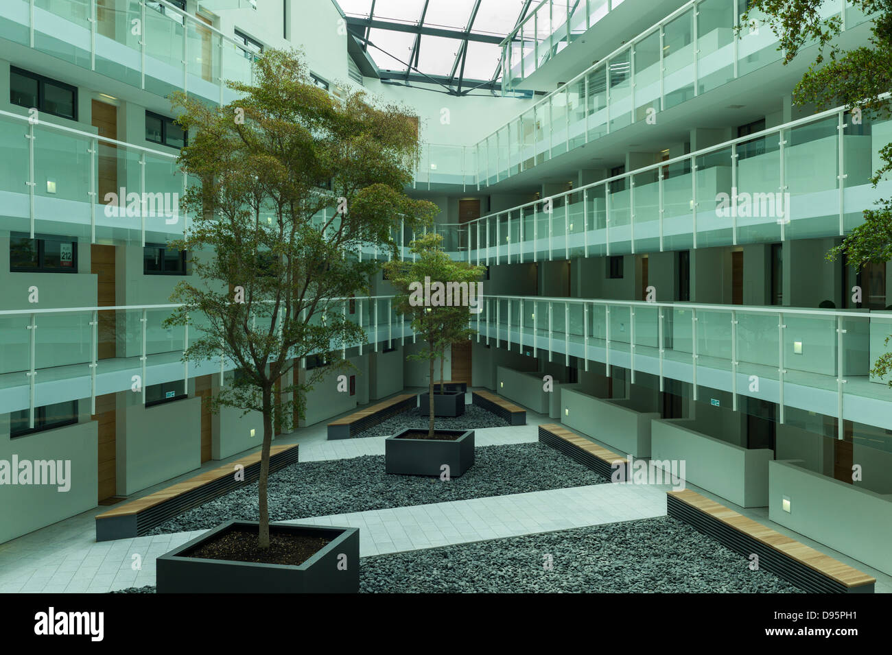 L'île de Mann, Atrium Apartments Liverpool Merseyside Banque D'Images