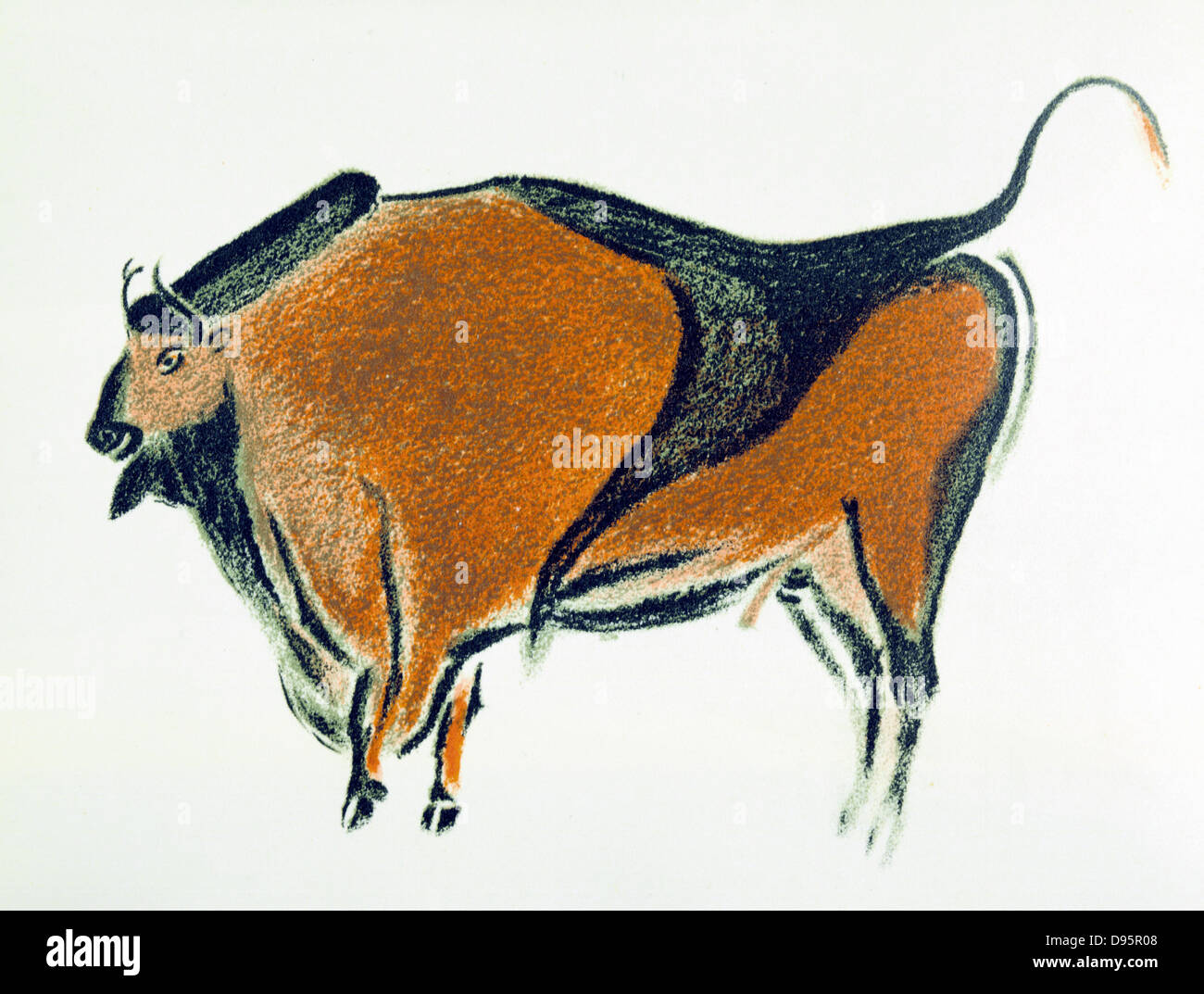Bison : grotte paléolithique la peinture à Altamira, le nord de l'Espagne. Lithographie publiée dans John Lubbock hnl Baron Avebury 'Préhistoire' London 1913 Banque D'Images
