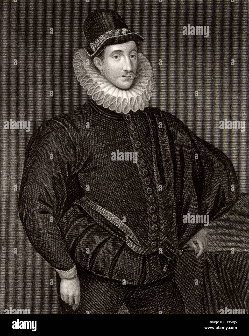 Fulke Greville, 1er baron Brooke (1554-1628) poète anglais et homme d'État. La gravure. Banque D'Images