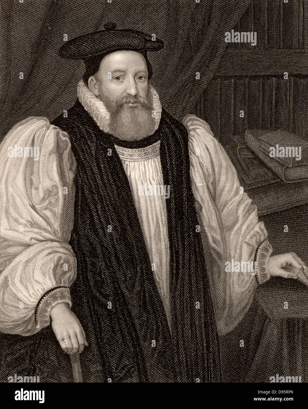 George Abbot (1562-1633) Homme d'anglais. Archevêque de Cantorbéry de 1611. La gravure. Banque D'Images