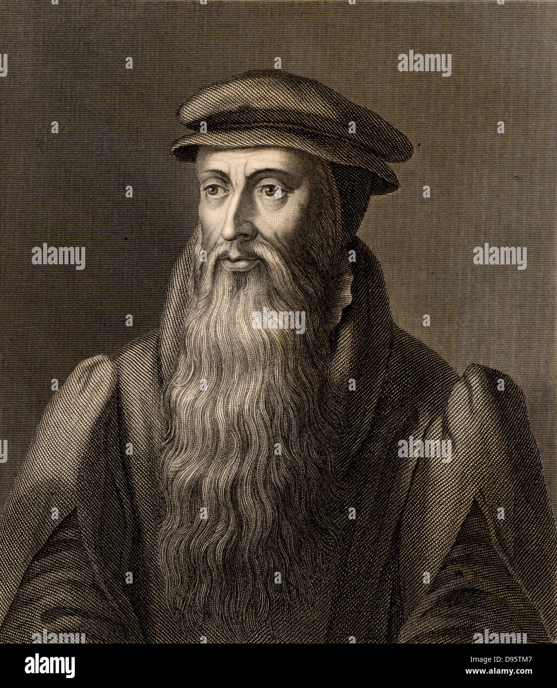 John Knox (1505-1572) Protestant écossais (calviniste) réformiste. Gravure c1880. Banque D'Images
