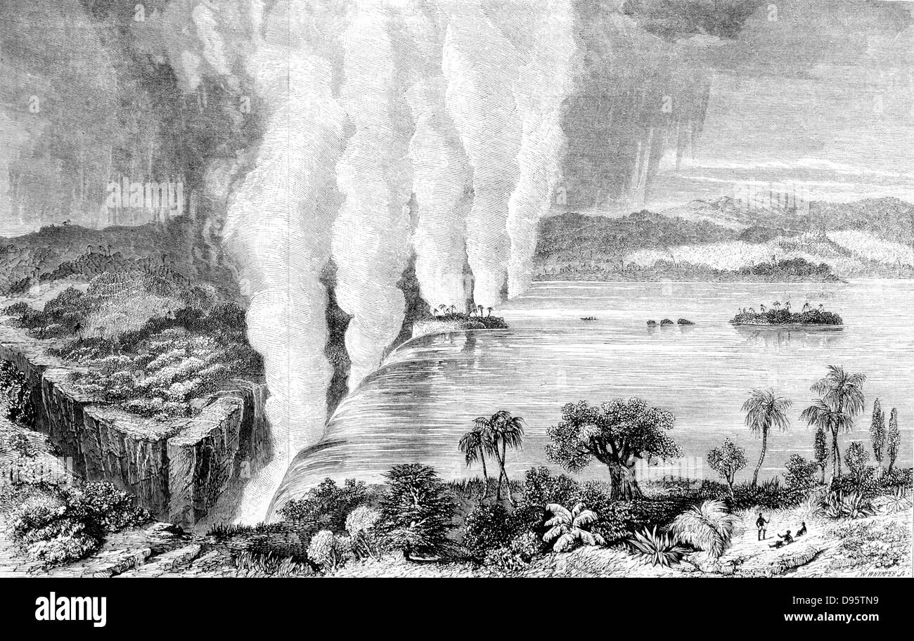 David Livingstone (1813-183), missionnaire et explorateur écossais. Au cours de voyages d'Afrique a exploré le Zambèze et 'découvert' Victoria Falls. À partir de 'David Livingstone voyage missionnaire et de recherches en Afrique du Sud' London 1857. La gravure. Banque D'Images