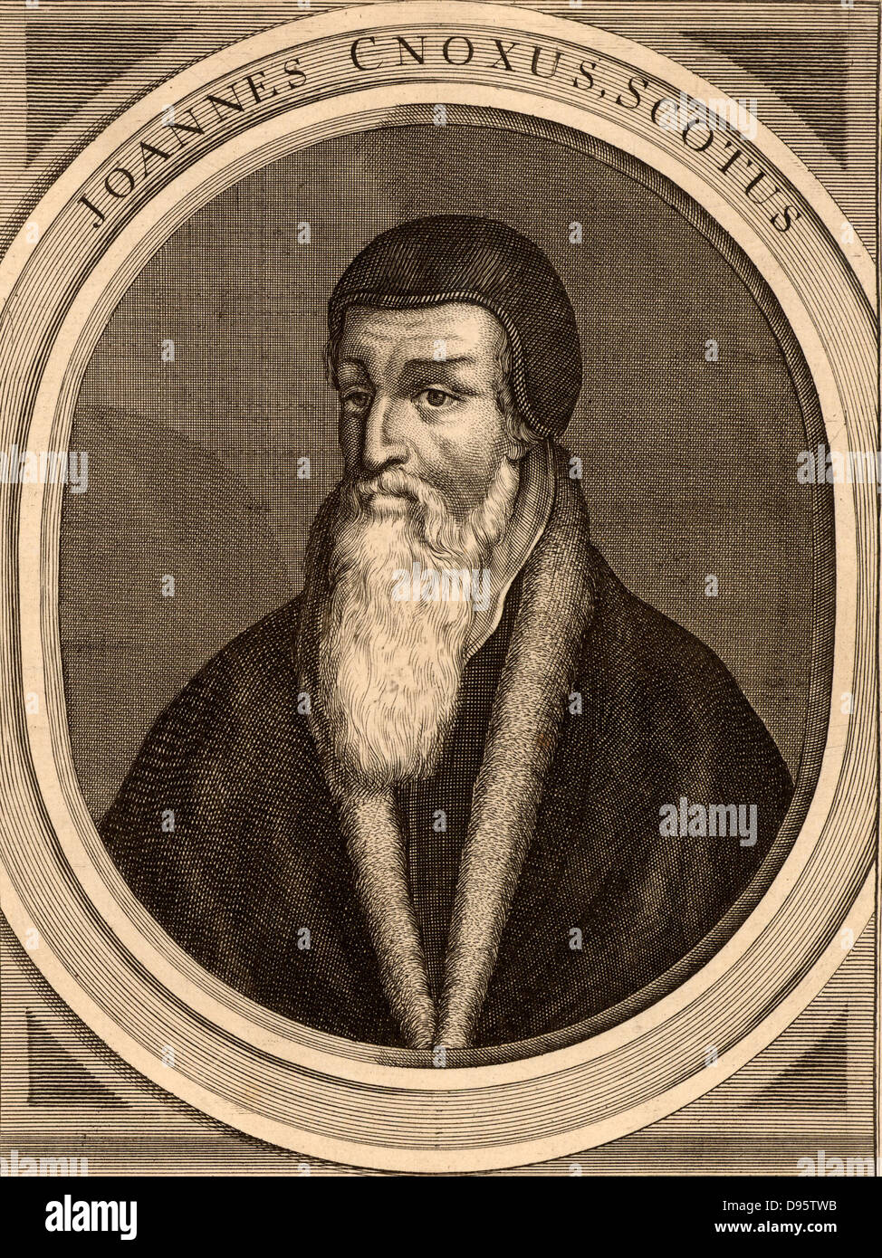 John Knox (1505-1572) Protestant écossais (calviniste) réformiste. La gravure sur cuivre du 18e siècle. Banque D'Images