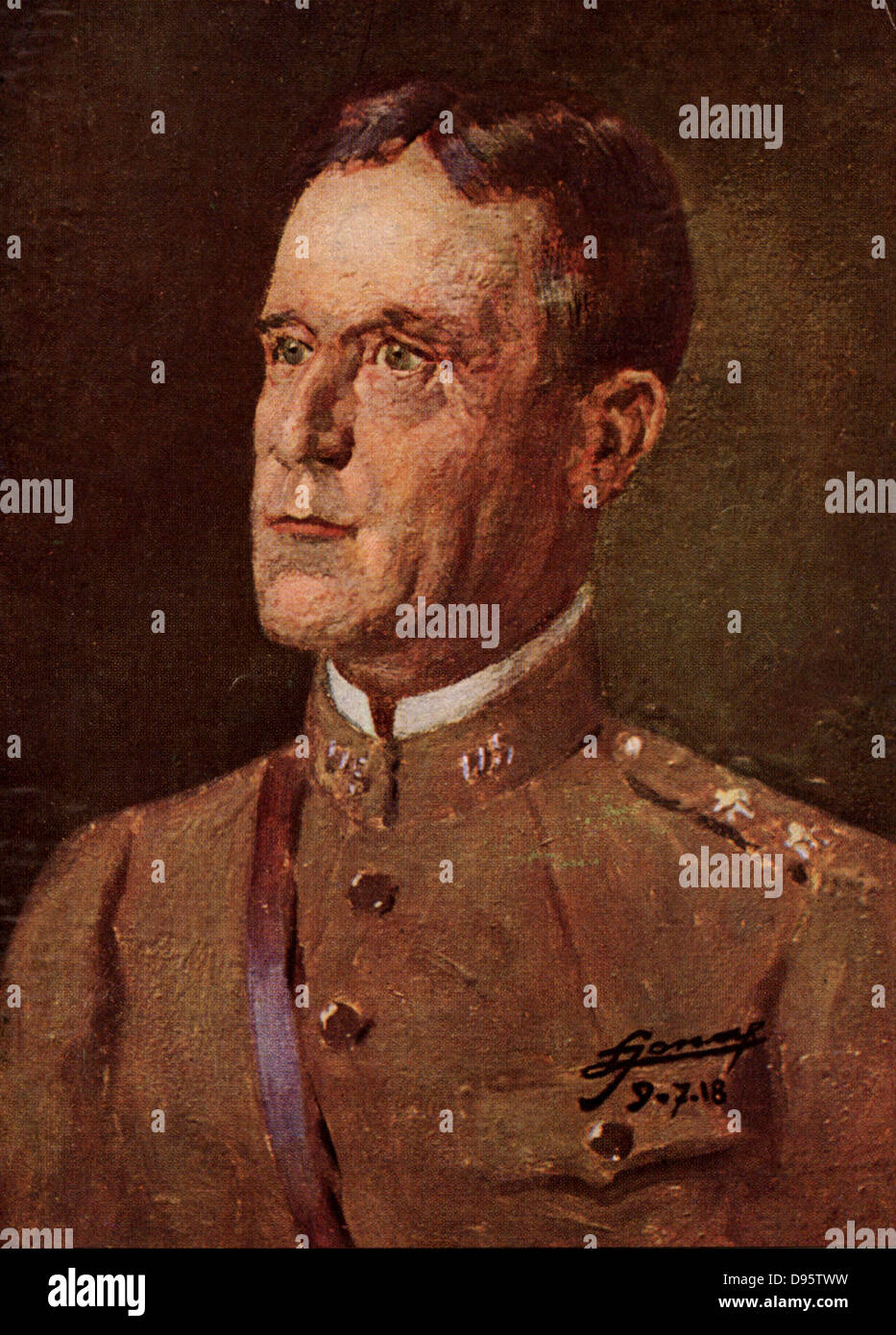 Le général Robert Lee Bullard, né William Robert Bullard (1861-1947) Officier de l'armée américaine née à New York. En 1918, il commande la première division américaine en Europe dans la Première Guerre mondiale. Banque D'Images