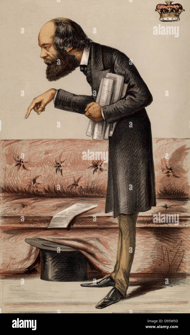 Robert Arthur Talbot Gascoyne Cecil, 3e marquis de Salisbury (1830-1903) Homme d'État conservateur anglais. Premier ministre 1885, 1886, 1895-1902. Entré à la Chambre des communes à titre de député conservateur en 1853 et était connu sous le nom de lord Robert Cecil. À la mort de son père en 1868, il hérite du titre de Marquis et a pris son siège à la Chambre des Lords. Il est indiqué ici s'attaquer aux seigneurs. Caricature de "Ape" (Carlo Pellegrini - 1838-1889) de 'Vanity Fair' (Londres, 20 mai 1871). Chromolithographie. Banque D'Images