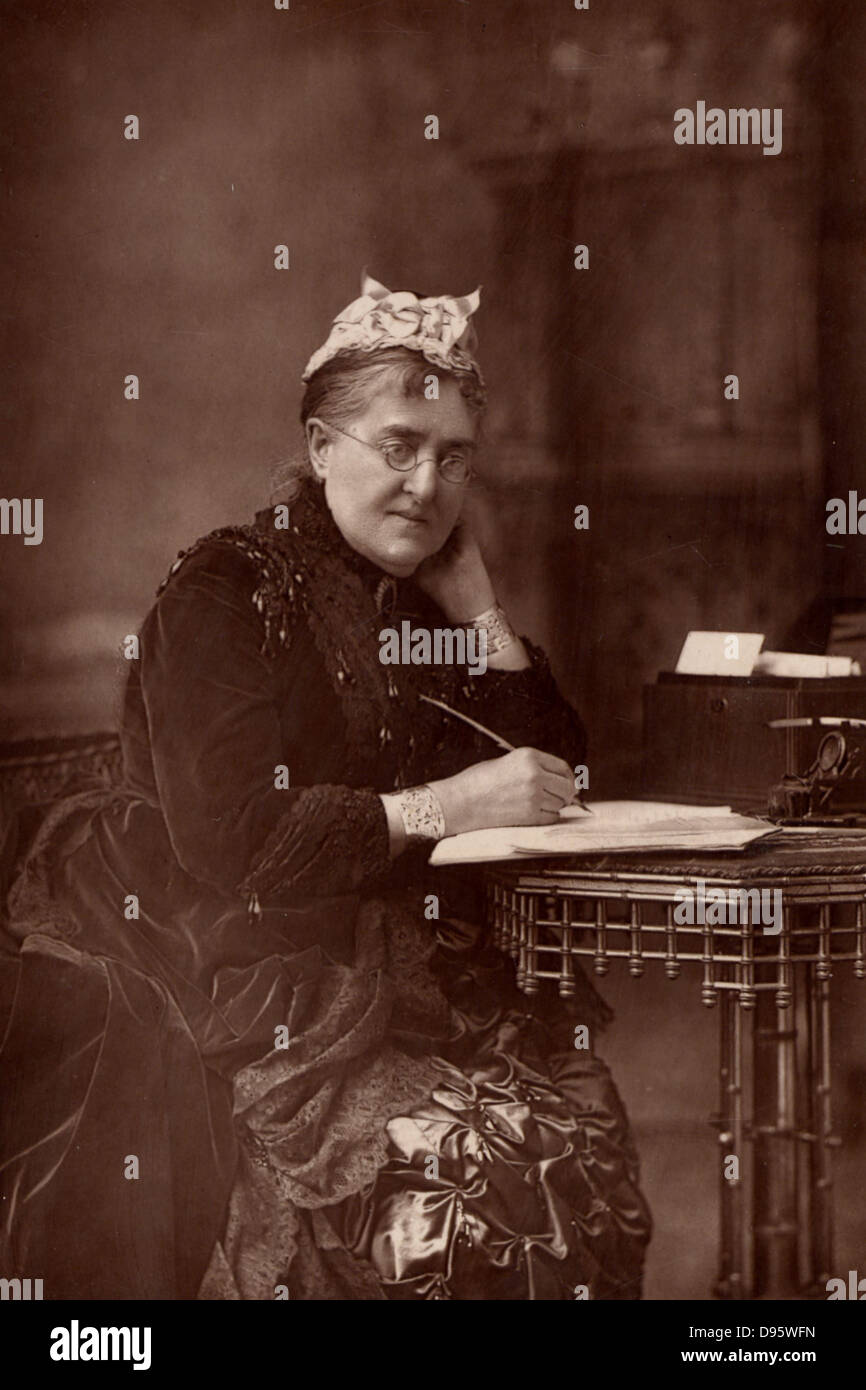 Elizabeth Lynn Linton (1822-1898), romancier anglais, écrivain, journaliste et défenseur des droits des femmes. À partir de 'Le Cabinet Portrait Gallery' (Londres, 1890-1894). Woodburytype après photo de W & D Downey. Banque D'Images