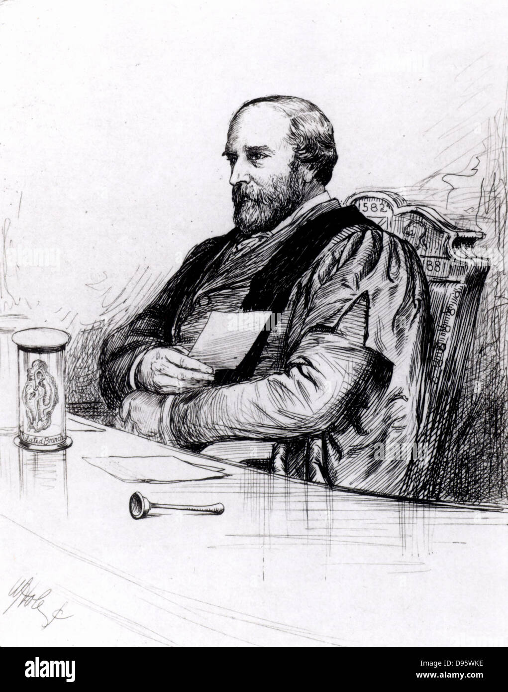 Grainger Thomas Stewart (1837-1900), médecin écossais. Professeur de la pratique de la médecine, de l'Université d'Edimbourg (1876-1900). À partir de 'gravure' Quasi Cursores par George le trou (Édimbourg, 1884). Banque D'Images