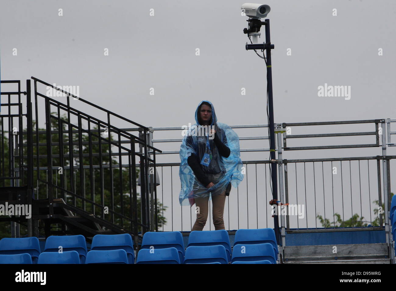 Londres, Angleterre. 12 juin, 13. Rain Delay sur le jour 3 de l'Aegon Championships à partir de la Le Queen's Club à West Kensington. Banque D'Images