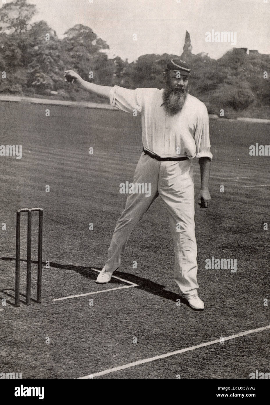 William Gilbert ('W G') Grace (1848-1915) anglais de cricket de première classe et médecin, né à Downend près de Bristol. Sa carrière a duré de 1864-1908. À partir d'une photo de Demi-teintes. À partir de la 'Tatler' (Londres, août 1901). Banque D'Images