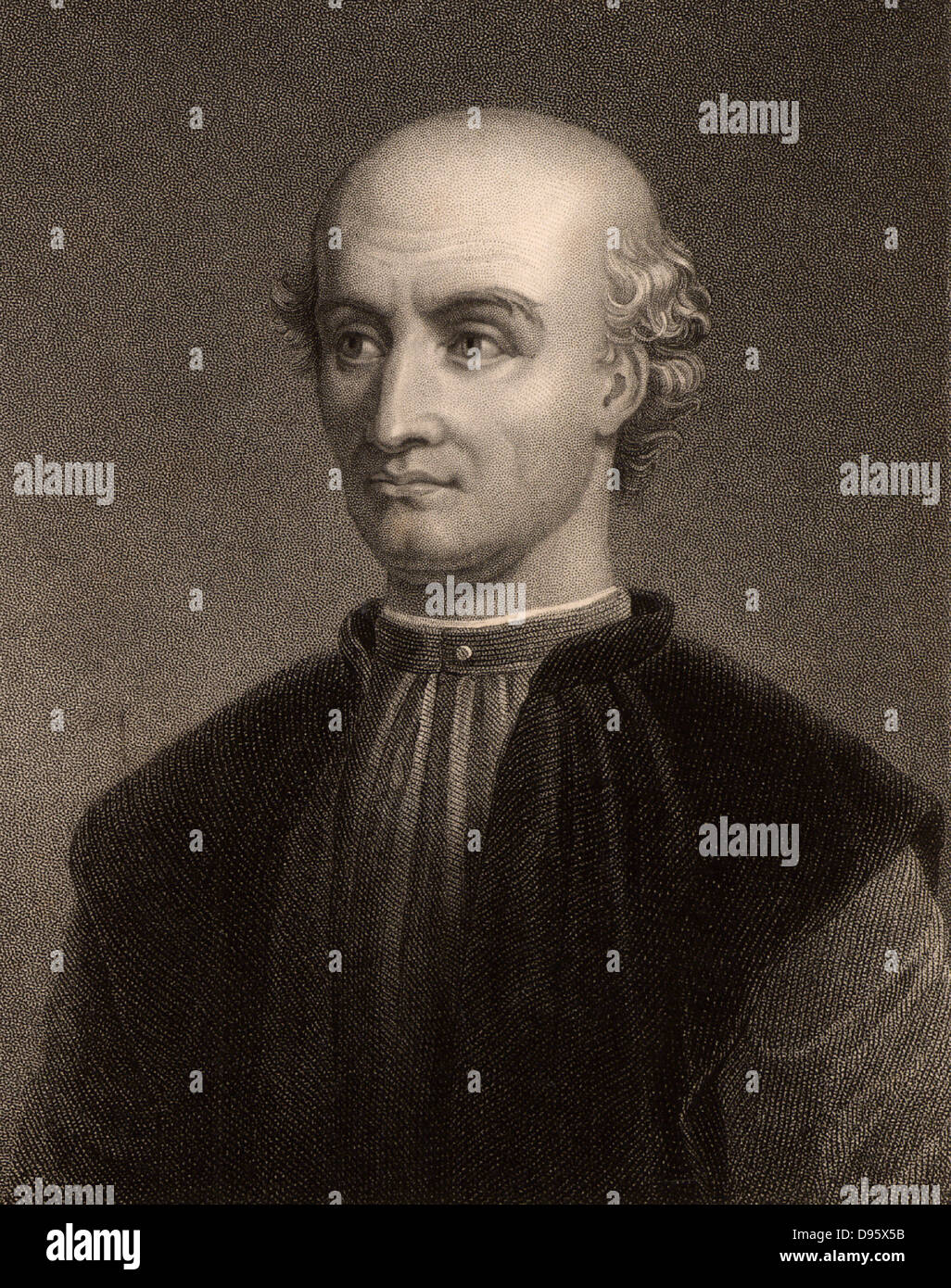 Lazzari Donato Bramante (1444-1514) architecte et peintre italien. Gravure tirée de "la galerie de portraits' Vol VI par Charles Knight (Londres, 1836). Banque D'Images