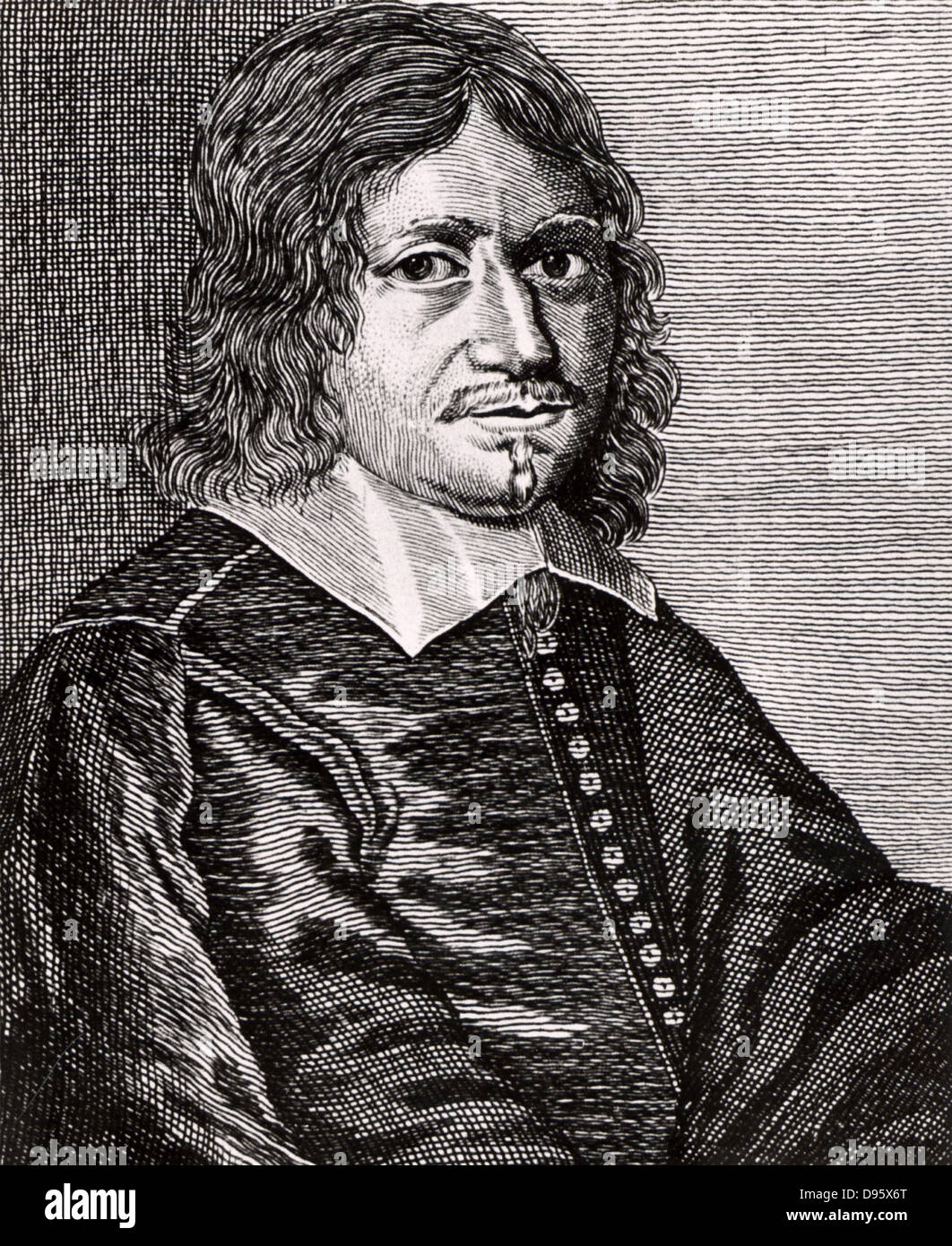 Johannes Borgesius (1618-1652), mathématicien, astronome néerlandais et enseignant. À partir de la gravure de 'Icones Virorum' par Friedrich Roth-Scholtz (Nuremberg, 1725). Banque D'Images