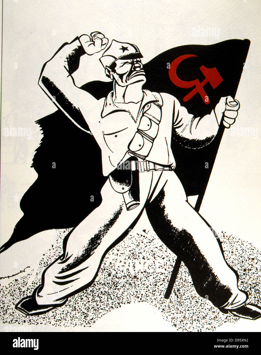 Anti-communiste français dessin animé sur la guerre civile espagnole - 1936 Banque D'Images