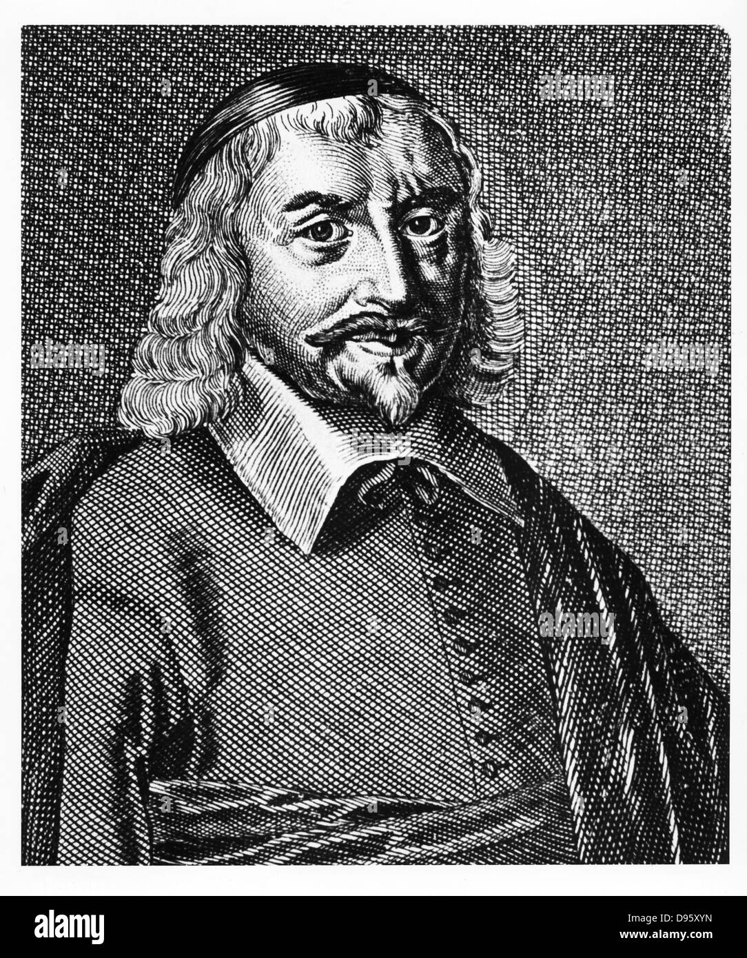 Thomas Hobbes (1588-1679) philosophe politique anglais, né à Malmesbury, Wiltshire. Soutenu pour règle absolue. La gravure. Dix-huitième siècle la gravure. Banque D'Images