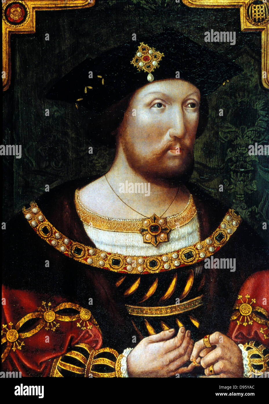 Henry VIII (1491-1547) Roi d'Angleterre et d'Irlande de 1509. Portrait anonyme c1520. Banque D'Images
