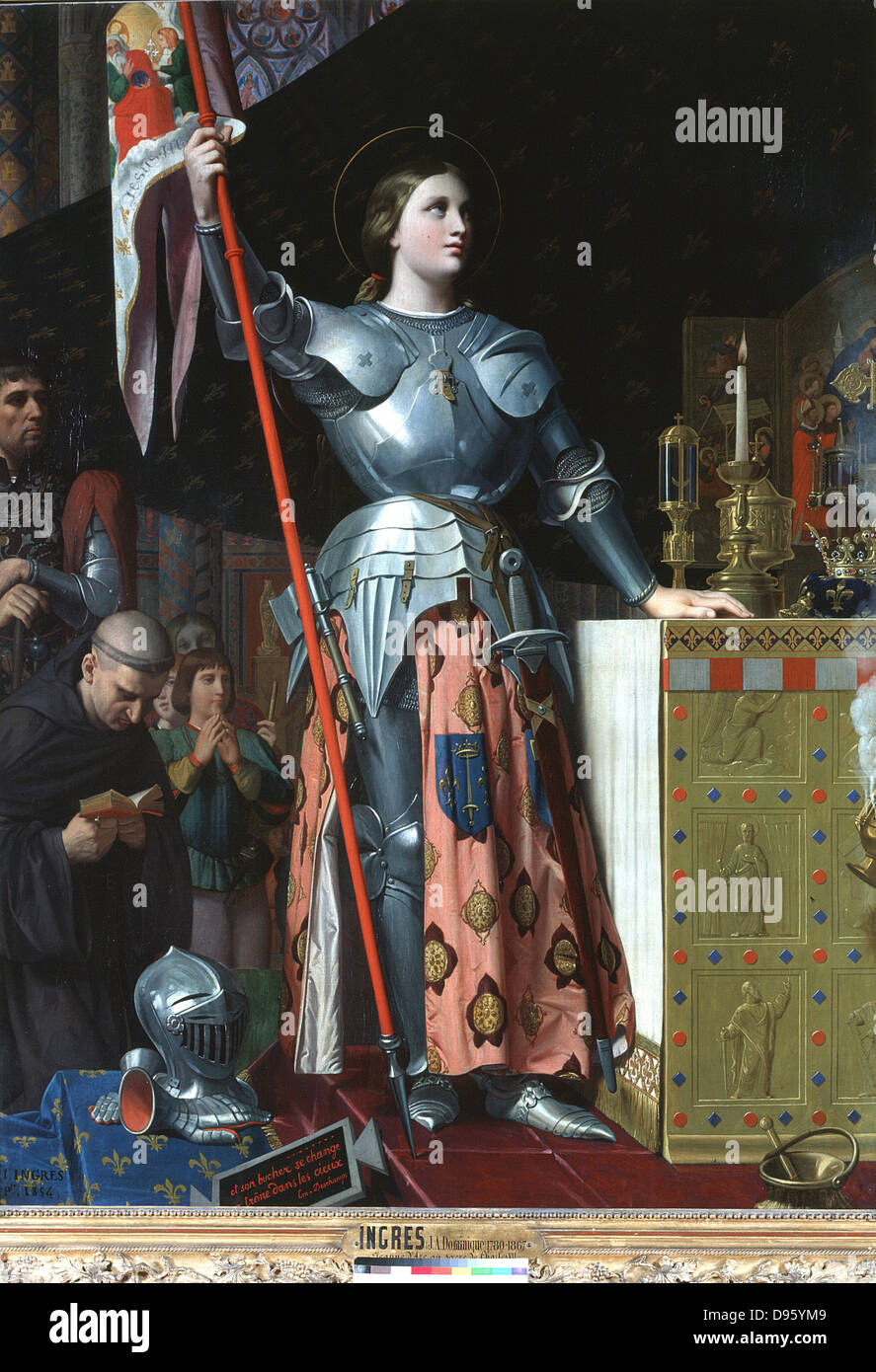 Jeanne d'Arc au sacre de Charles VII dans la Cathédrale de Reims. Jean Auguste Dominique Ingres (1780-1867) peintre classique français. Huile sur toile (1854). Louvre, Paris. Banque D'Images