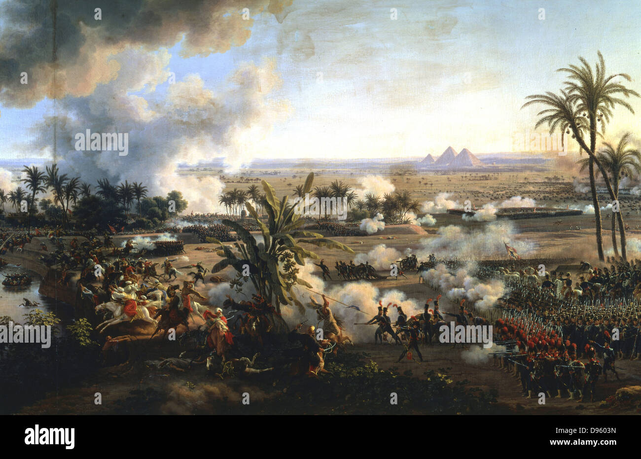 La bataille des Pyramides', 21 juillet 1798. Louis Lejeune (1775-1848) peintre français. Versailles, Musée du Château Banque D'Images