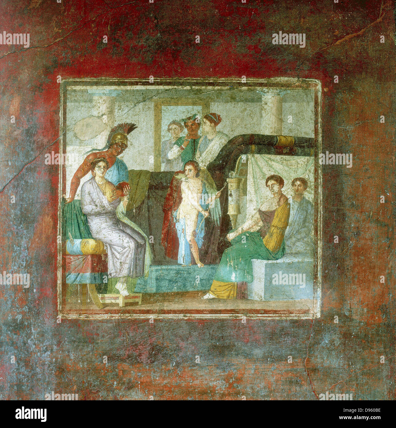 Mariage de Mars et d'Aphrodite.1er siècle de notre ère. Maison de Lucretius Fronton, Pompéi. Fresco Banque D'Images