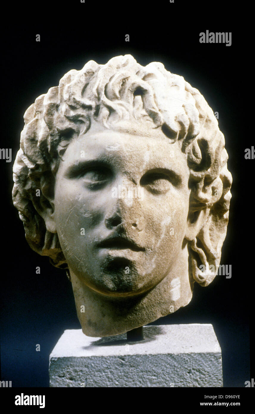 (Alexandre III de Macédoine) la grande (c356-323 BC). Buste. Musée de Pella Banque D'Images