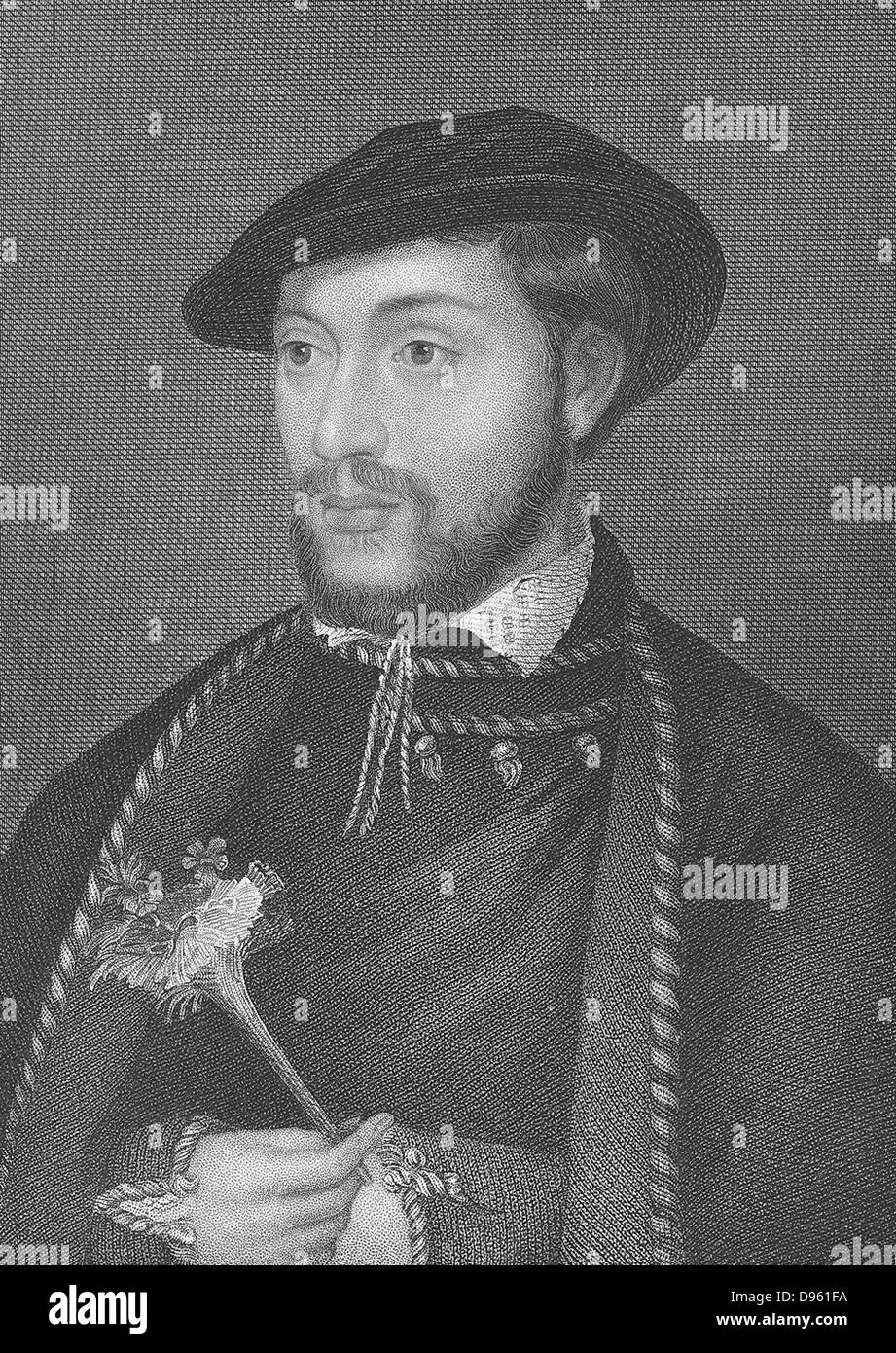 John Dudley, duc de Northumberland (1520 ?-1553), son fils marié à Lady Jane Grey et s'est opposé à la succession de Marie I. après la gravure portrait par Holbein. Banque D'Images
