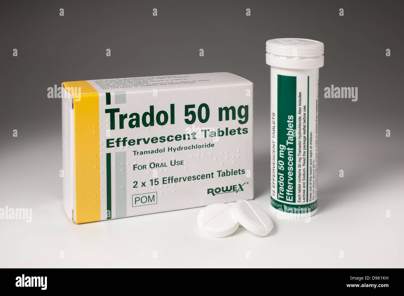 Tradol comprimés effervescents - médecine de la douleur Tramadol Banque D'Images