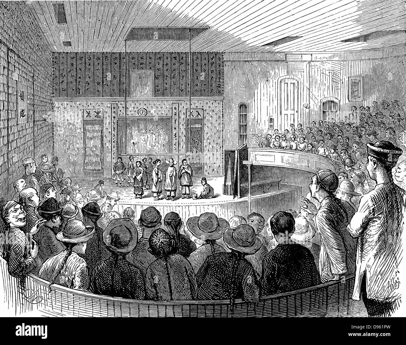 Chinese Theatre, San Francisco. La gravure sur bois c1870 Banque D'Images