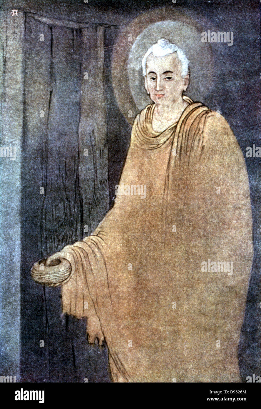 Le Prince Siddhartha Siddhartha : Guataman (C563-C483 BC) fondateur du bouddhisme. C528 est devenu Bouddha suprême de la Colombie-Britannique. Bouddha comme mendiant en robe safran. Banque D'Images