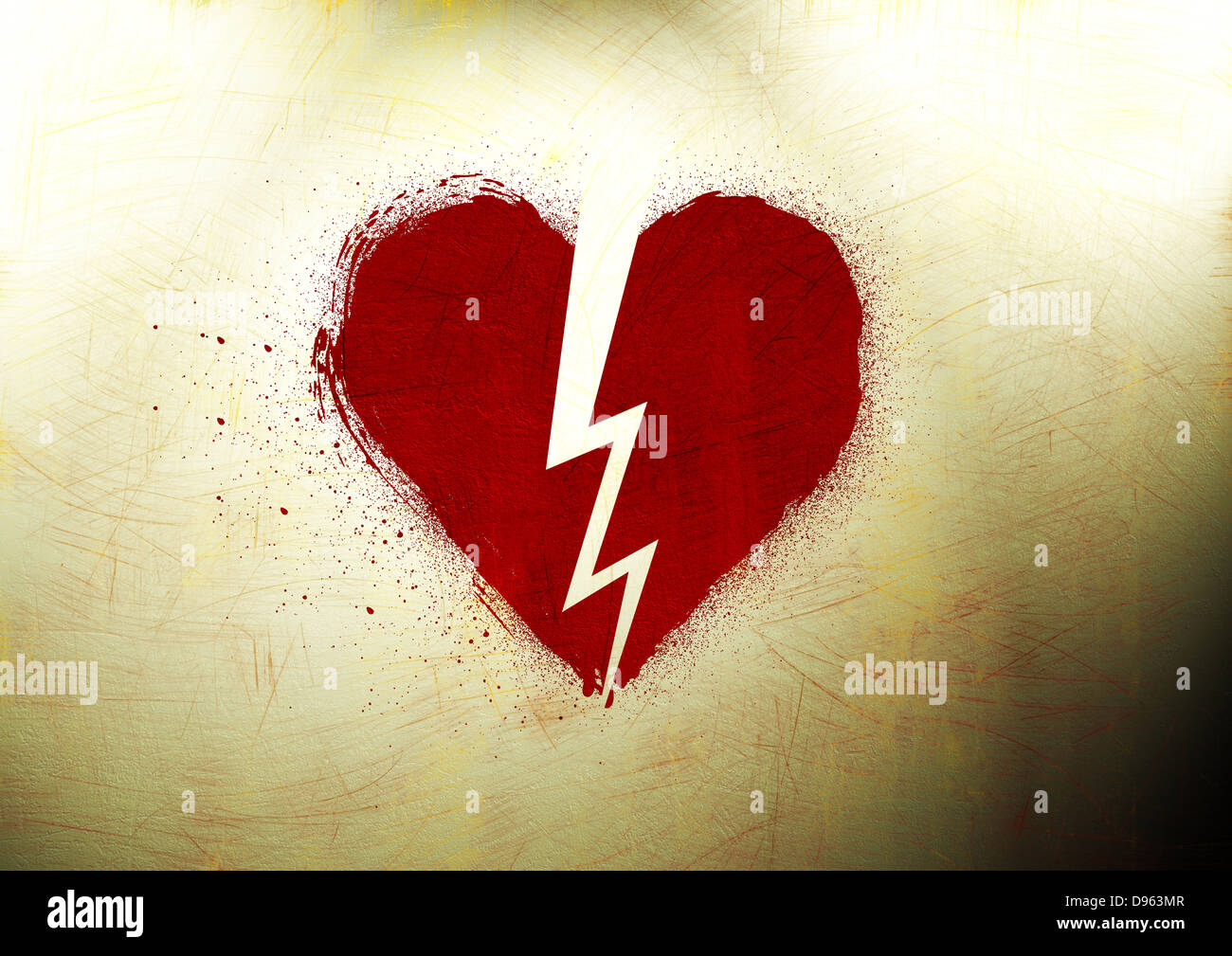 Cœur Brise Sur Grunge Fond Illustration D Un Cœur Brise Photo Stock Alamy