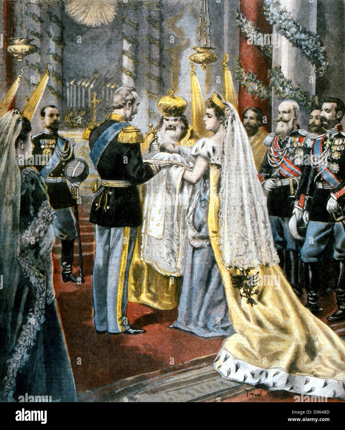 Le baptême de la Grande Duchesse Tatiana, fille de Nicolas II de Russie. À partir de 'Le Petit Journal', Paris, 11 octobre 1897. Banque D'Images
