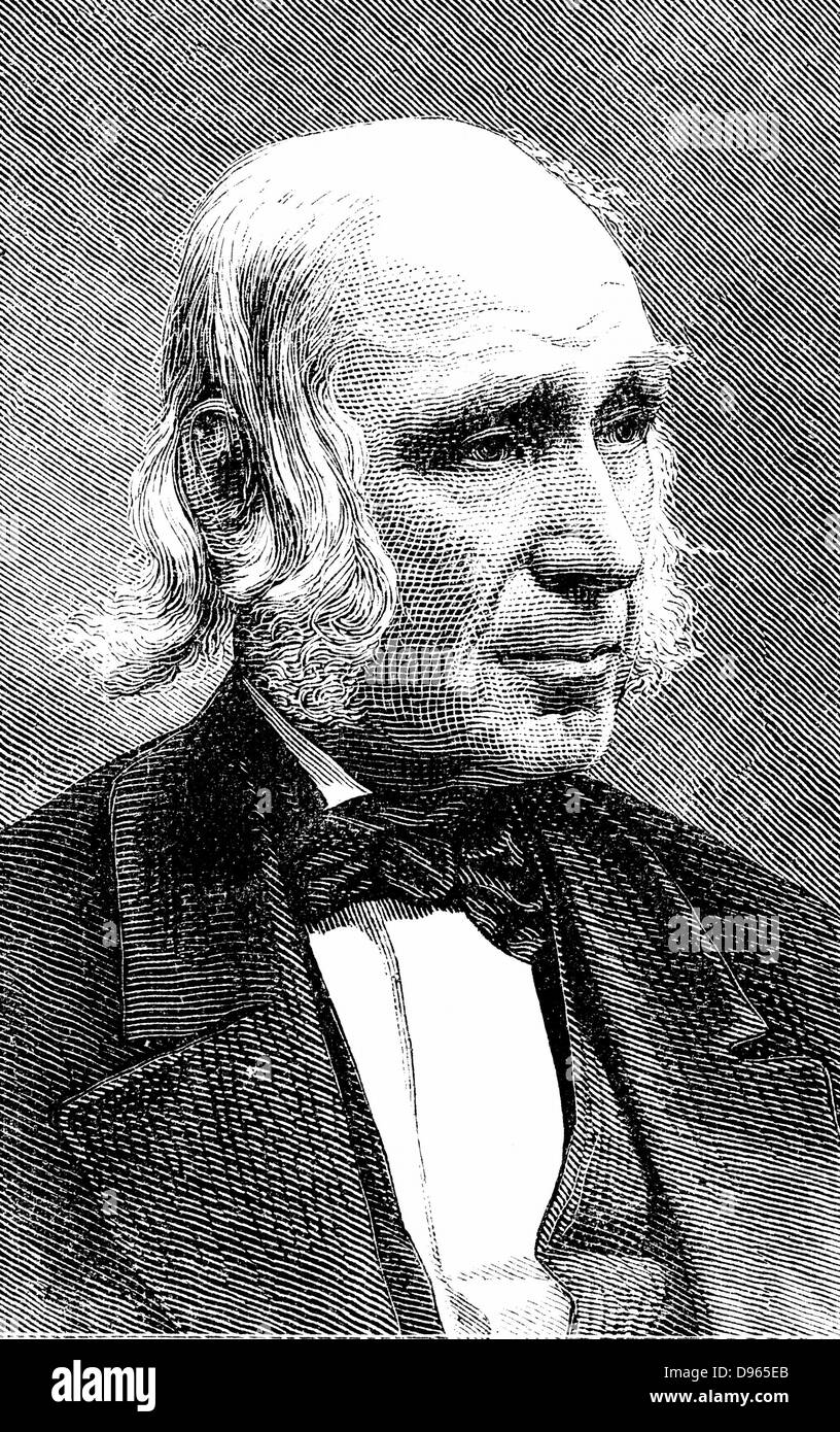 Amos Bronson Alcott (1799-1888) et enseignant américain trancendentalist. Père de Louisa May Alcott. La gravure sur bois, 1875 Banque D'Images