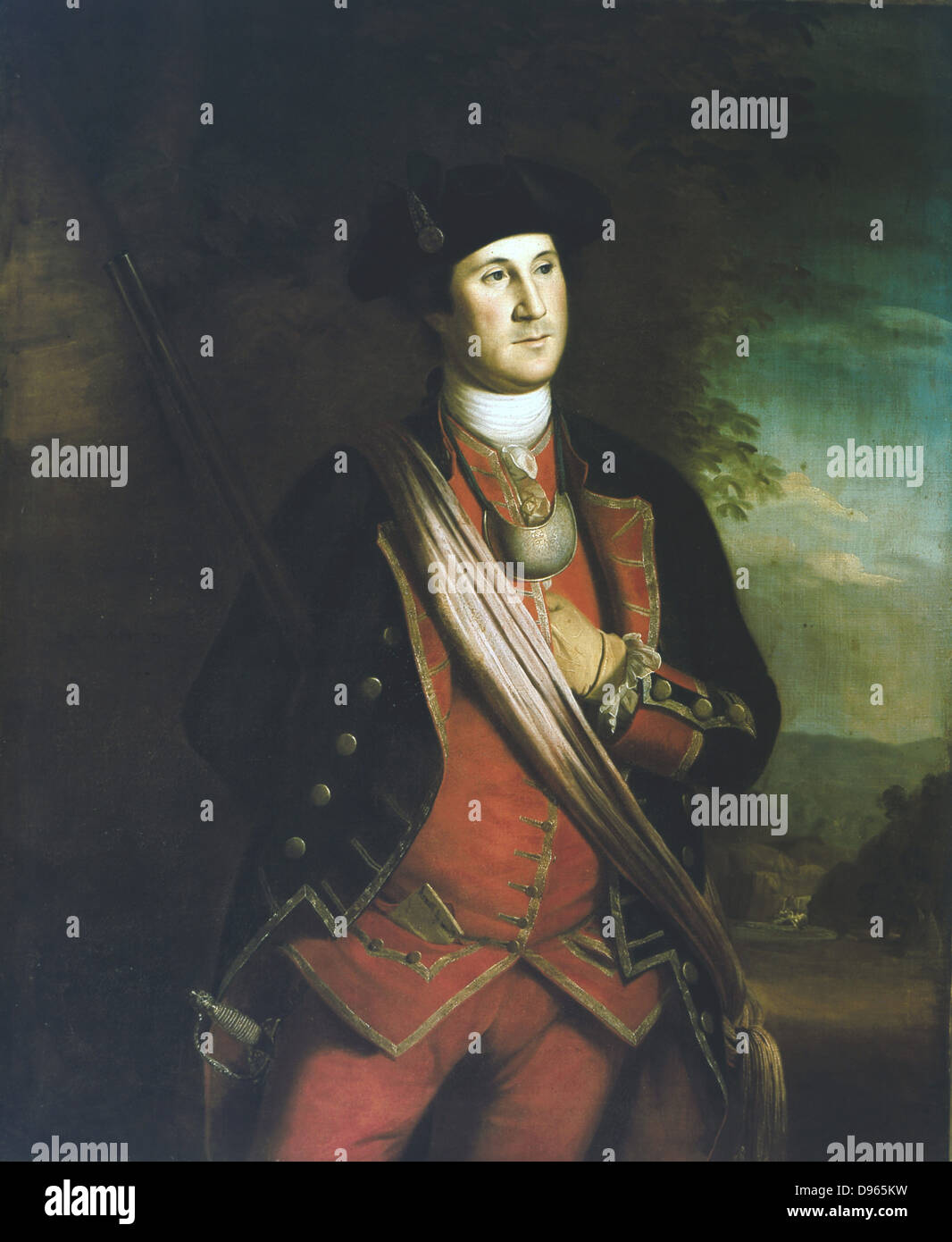 George Washington (1732-99), premier Président des Etats-Unis. Huile sur toile. Custis Lee Collection Banque D'Images