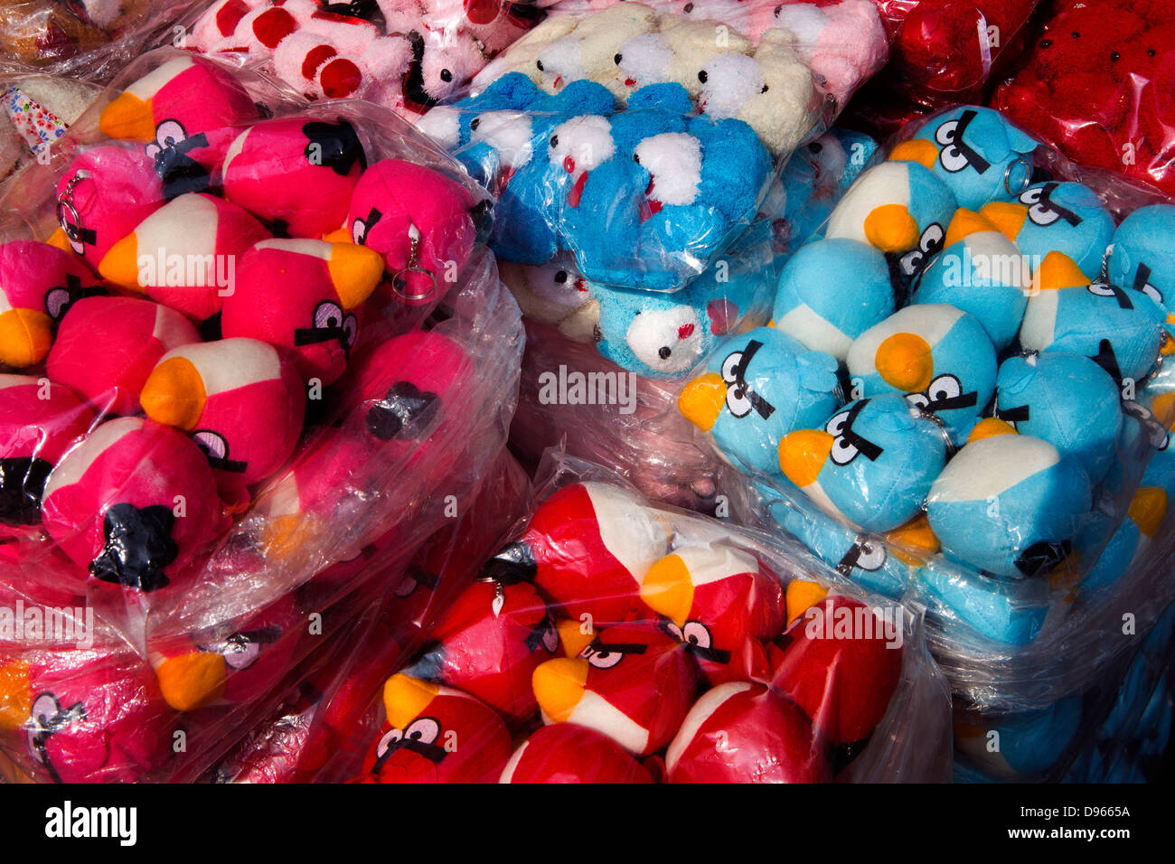Chinatown, le marché des jouets d'oiseaux en colère Banque D'Images