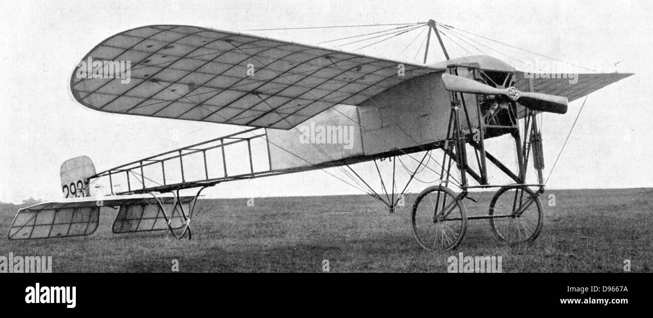 Monoplan Blériot utilisé par l'armée britannique : 1914. Banque D'Images