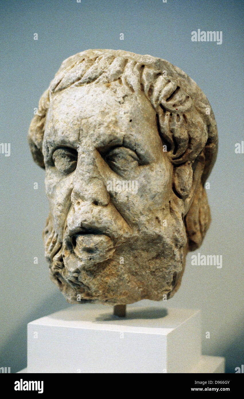 Socrate (469-399 avant J.-C.) philosophe grec. Buste en marbre, Musée archéologique d'Athènes Banque D'Images