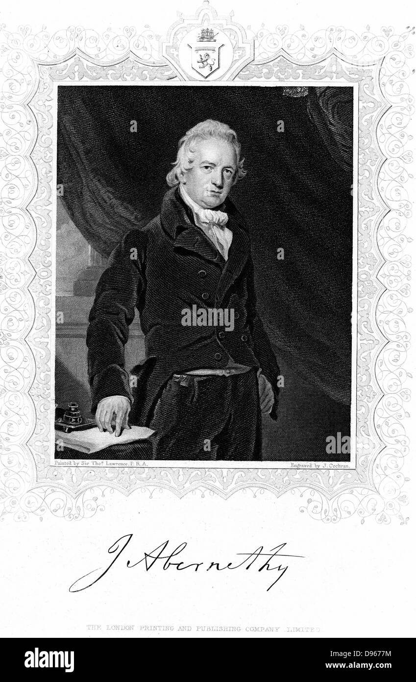 John Abernethy (1764-1831). Chirurgien et physiologiste français, élève de John Hunter. Après gravure portrait par Thomas Lawrence Banque D'Images