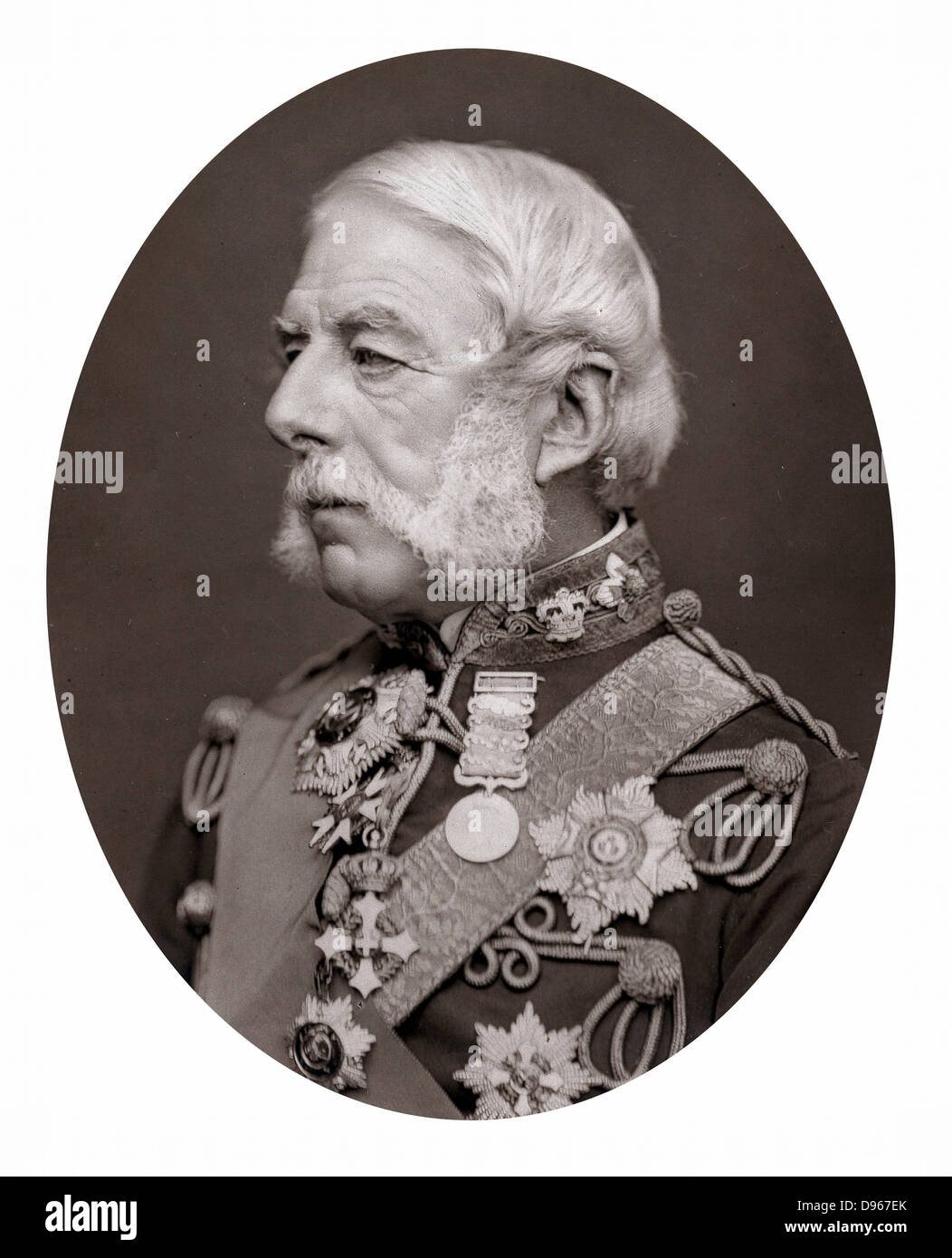 Richard Airey, Baron Airey (1803-1881) soldat anglais ; du quartier-maître général de l'armée de Crimée 1854-1855 ; gouverneur de Gibraltar 1865-1870. Photographie publiée en 1875. Woodburytype Banque D'Images