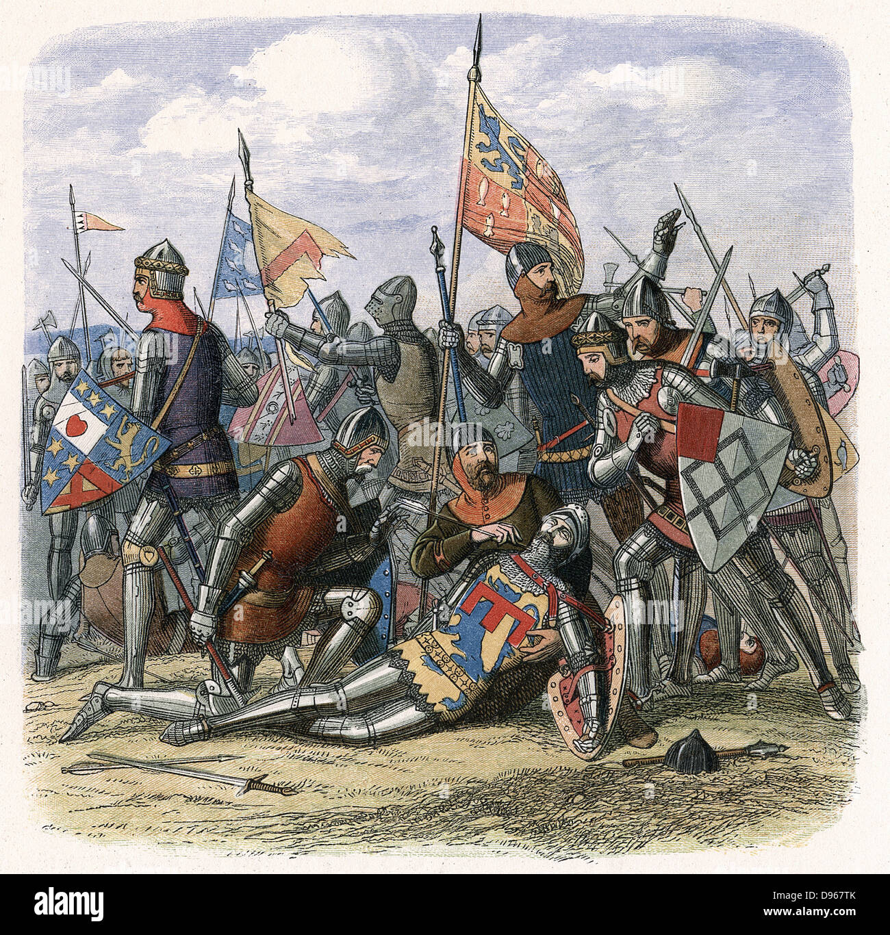 Henry Percy (Harry Hotspur) 1364-1403 tué lors de la bataille de Shrewsbury, 21 juillet 1403, où Henri IV a été victorieux. La gravure sur bois en couleur c1860. Banque D'Images
