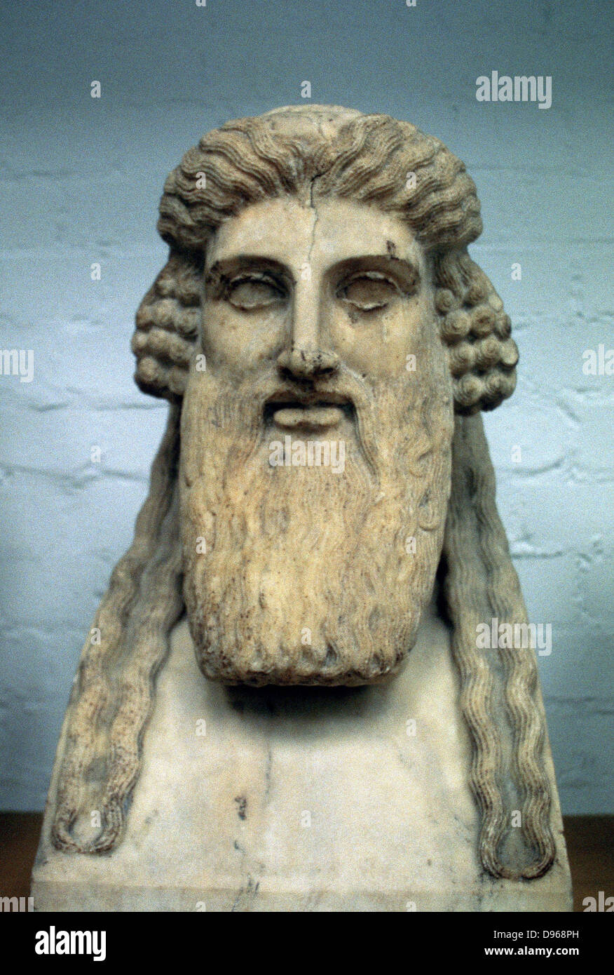 Dionysos, dieu grec du vin (Bacchus au panthéon romain). Buste Banque D'Images