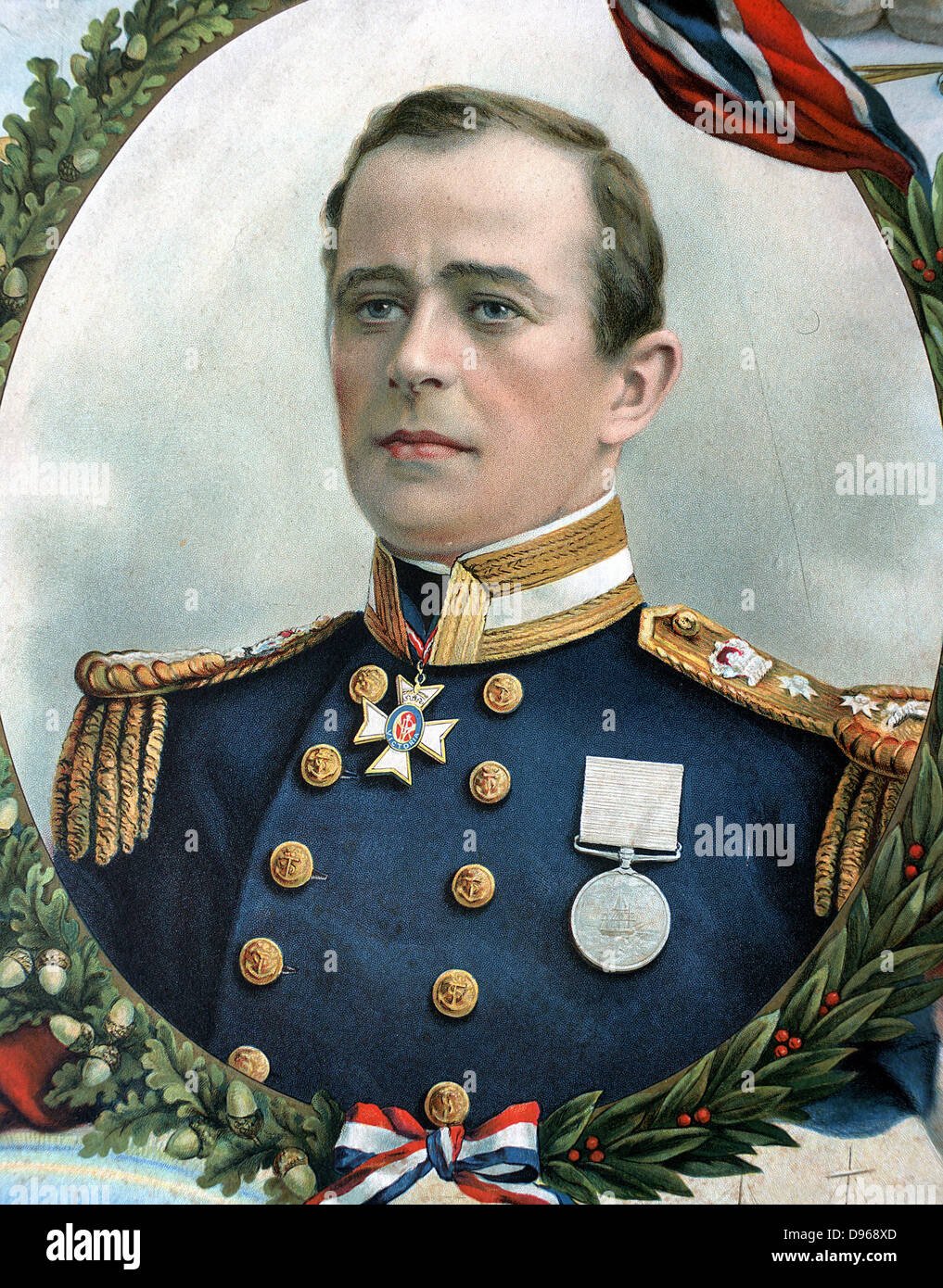 Robert Falcon Scott (1868-1912) explorateur britannique de l'Antarctique. Portrait dans le commerce de l'uniforme de la marine pour 1914 du calendrier. Lithographie Banque D'Images