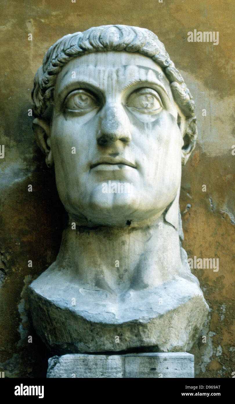 Constantin le Grand (273-337 C) Empereur Romain de 306. À partir de la gigantesque statue de la tête, aujourd'hui fragmentés. Banque D'Images