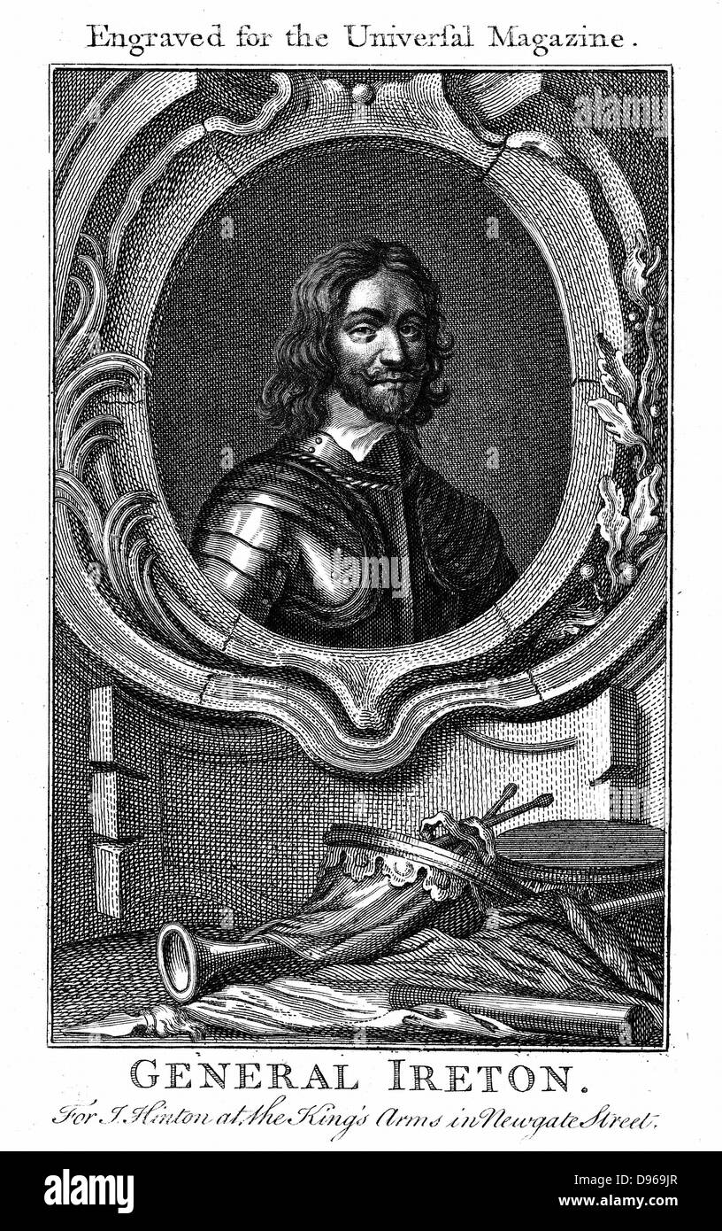 Henry Ireton (1611-51) Anglais commandant parlementaire. Beau-fils d'Oliver Cromwell. La gravure sur cuivre. Banque D'Images
