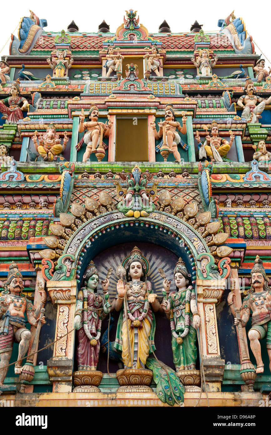 Siva Soupramanien Koïl de Saint André (un temple hindou) à St André village sur l'île française de la réunion dans l'Océan Indien. Banque D'Images