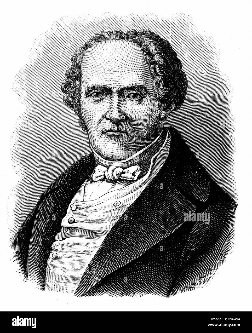 (François Marie) Charles Fourier (1772-1837) théoricien social français. Gravure Banque D'Images