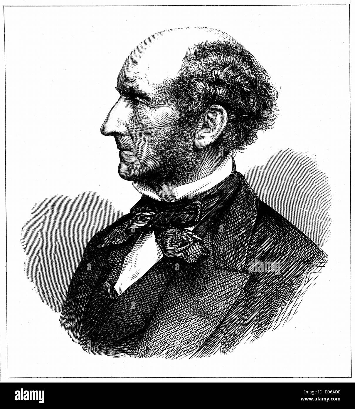 John Stuart Mill (1806-73) Le réformateur social britannique et philosophe. La gravure sur bois publié au moment de sa mort. Banque D'Images