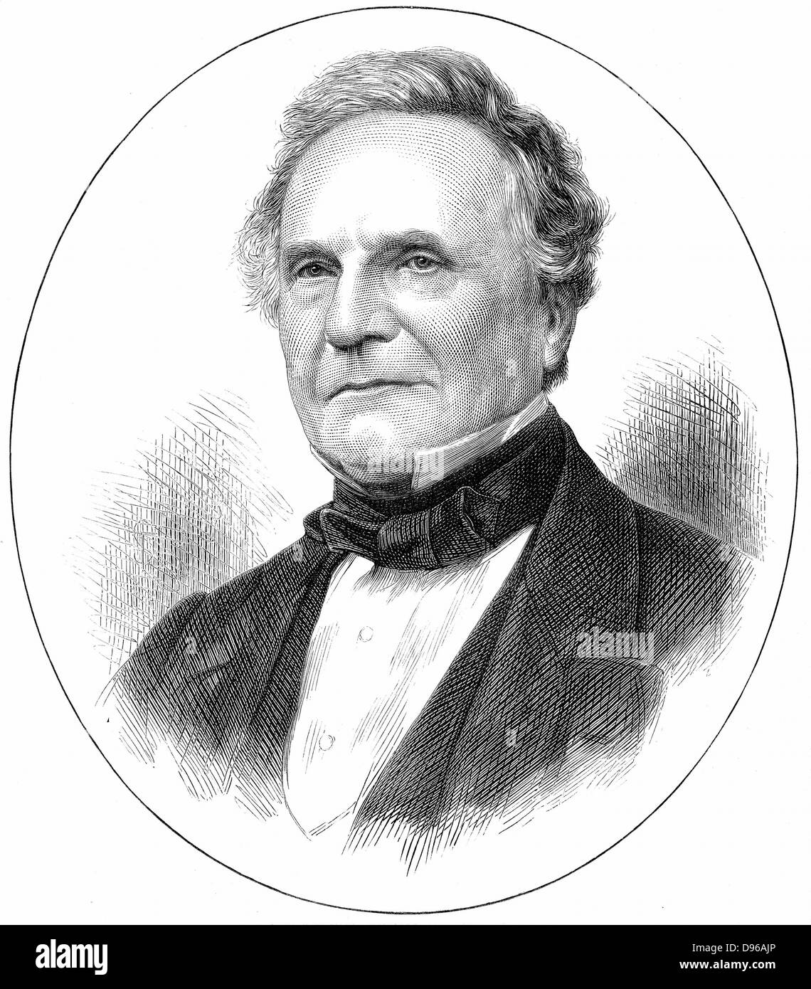 Charles Babbage (1791-1871), mathématicien anglais. Moteur de calcul de la différence des tables de log, et le moteur d'analyse. Londres 1871 gravure sur bois publié Banque D'Images