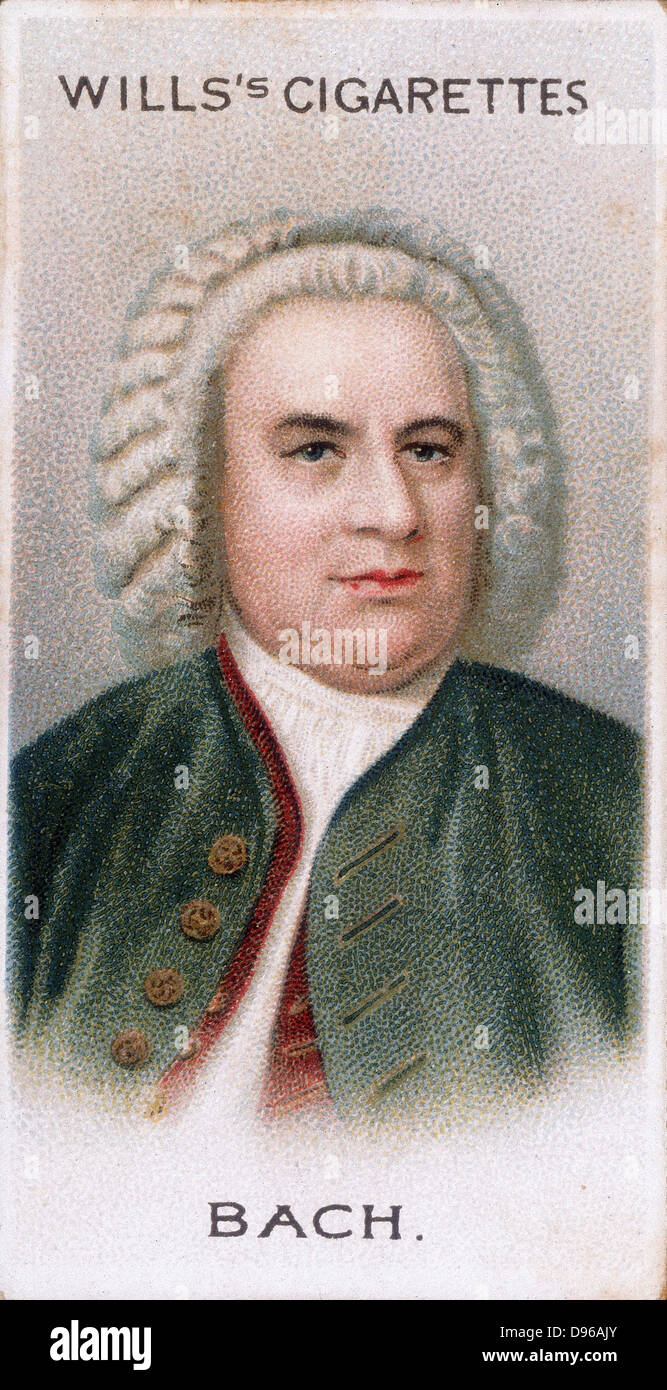 Johann Sebastian Bach (1685-1750), compositeur et organiste allemand. Carte chromolithographie 1912 Banque D'Images