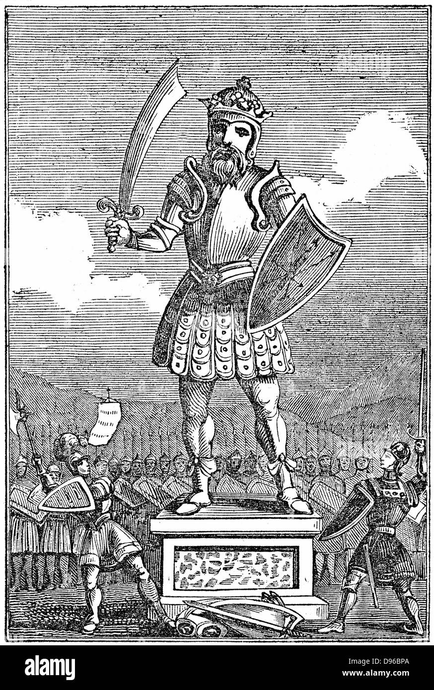 Le dieu scandinave Odin, connu pour les Anglo-Saxons que Wotan. Dieu des morts : banqueted dans Valhalla avec ceux qui ont été tués au combat. Mercredi est nommé pour lui. La gravure sur bois, 1834 Banque D'Images