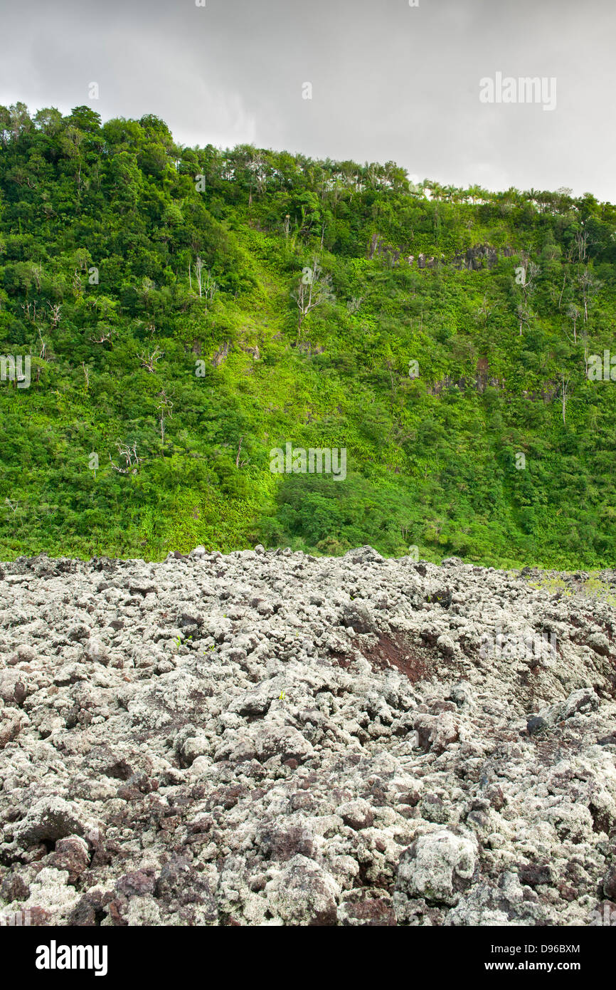 Paysage volcanique du Grand Brulé sur l'île française de la réunion dans l'Océan Indien. Banque D'Images