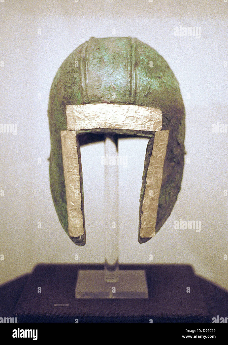 Casque macédonien. 3ème siècle avant J.-C.. Musée archéologique de Thessalonique Banque D'Images